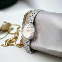 Elegant Alloy Silver Analog Watches for Women-thumb1