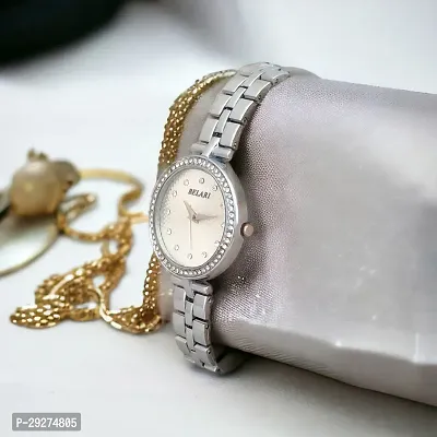 Elegant Alloy Silver Analog Watches for Women-thumb2