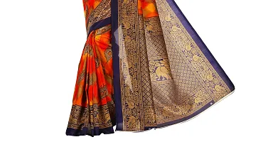 Beautiful Orange Art Silk  Self Pattern Saree For Women-thumb3