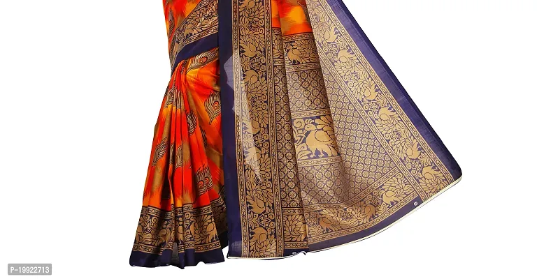 Beautiful Orange Art Silk  Self Pattern Saree For Women-thumb4