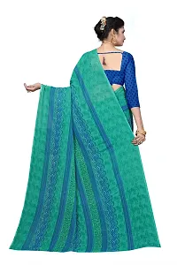 Beautiful Blue Georgette  Self Pattern Saree For Women-thumb3