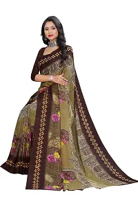 Beautiful Brown Georgette  Self Pattern Saree For Women-thumb3