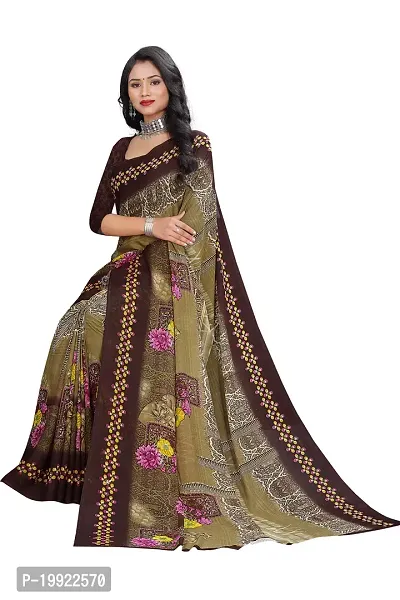 Beautiful Brown Georgette  Self Pattern Saree For Women-thumb4