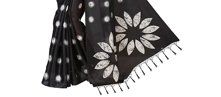 Beautiful Black Art Silk  Self Pattern Saree For Women-thumb3