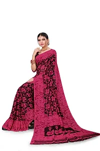 Beautiful Maroon Georgette  Self Pattern Saree For Women-thumb3