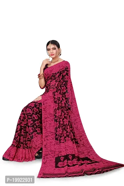 Beautiful Maroon Georgette  Self Pattern Saree For Women-thumb4