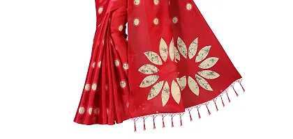 Beautiful Red Art Silk  Self Pattern Saree For Women-thumb2