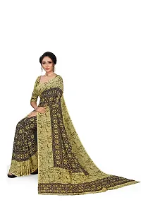 Beautiful Khaki Georgette  Self Pattern Saree For Women-thumb3