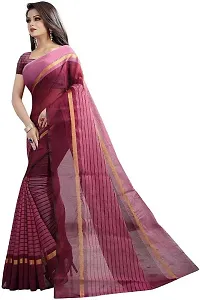 Beautiful Maroon Polycotton  Self Pattern Saree For Women-thumb1