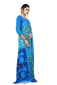 Beautiful Blue Georgette  Self Pattern Saree For Women-thumb2