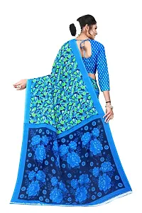 Beautiful Blue Georgette  Self Pattern Saree For Women-thumb3