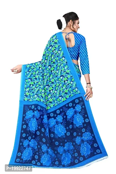 Beautiful Blue Georgette  Self Pattern Saree For Women-thumb4