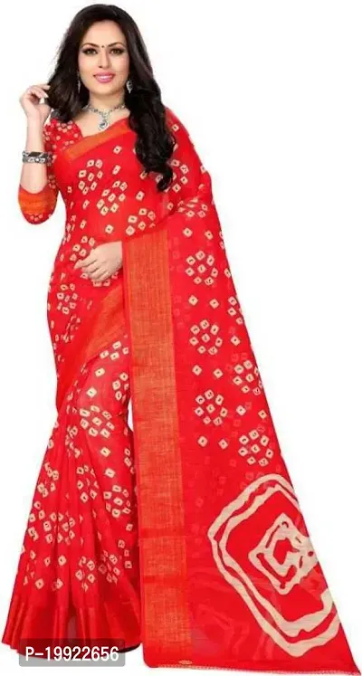 Beautiful Red Cotton Silk  Self Pattern Saree For Women-thumb0