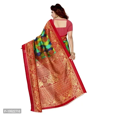 Beautiful Green Art Silk  Self Pattern Saree For Women-thumb3