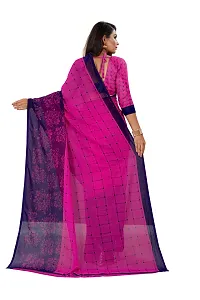 Beautiful Maroon Georgette  Self Pattern Saree For Women-thumb3