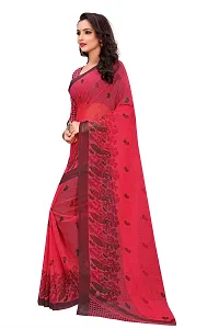 Beautiful Maroon Georgette  Self Pattern Saree For Women-thumb3