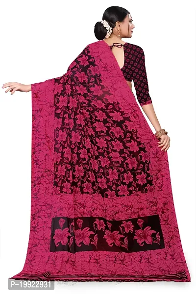 Beautiful Maroon Georgette  Self Pattern Saree For Women-thumb5