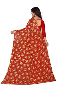 Beautiful Brown Georgette  Self Pattern Saree For Women-thumb1