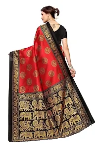 Beautiful Red Art Silk  Self Pattern Saree For Women-thumb1