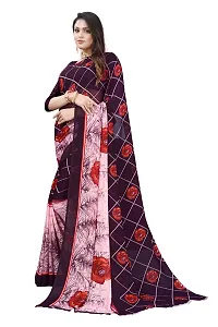 Beautiful Purple Georgette  Self Pattern Saree For Women-thumb1