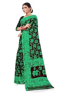 Beautiful Green Georgette  Self Pattern Saree For Women-thumb2