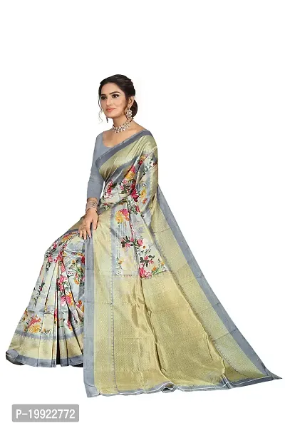 Beautiful Grey Art Silk  Self Pattern Saree For Women-thumb4