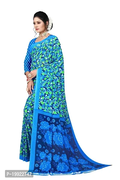 Beautiful Blue Georgette  Self Pattern Saree For Women-thumb2