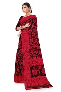 Beautiful Red Georgette  Self Pattern Saree For Women-thumb2