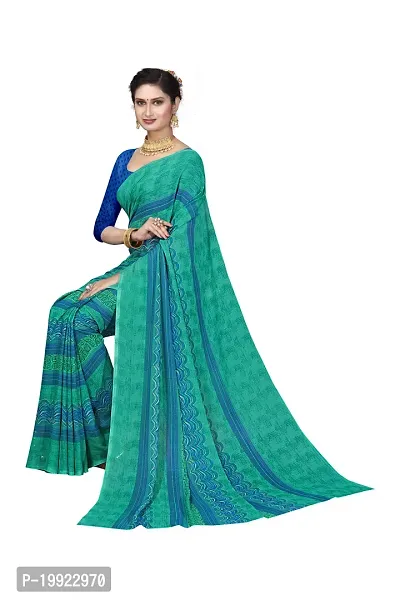 Beautiful Blue Georgette  Self Pattern Saree For Women-thumb3