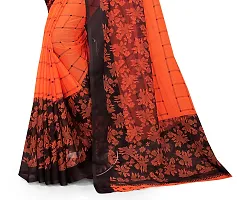 Beautiful Orange Georgette  Self Pattern Saree For Women-thumb2