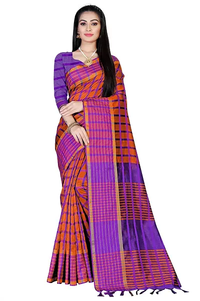 Elegant Polycotton Saree without Blouse piece For Women