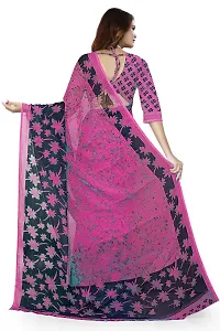 Beautiful Purple Georgette  Self Pattern Saree For Women-thumb1