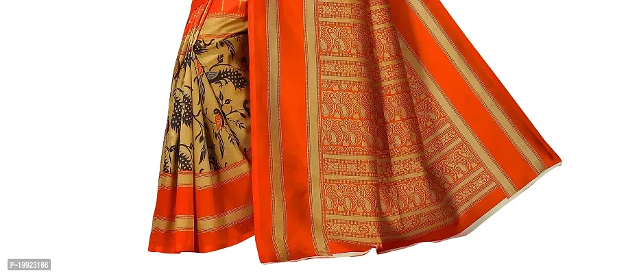 Beautiful Orange Art Silk  Self Pattern Saree For Women-thumb5