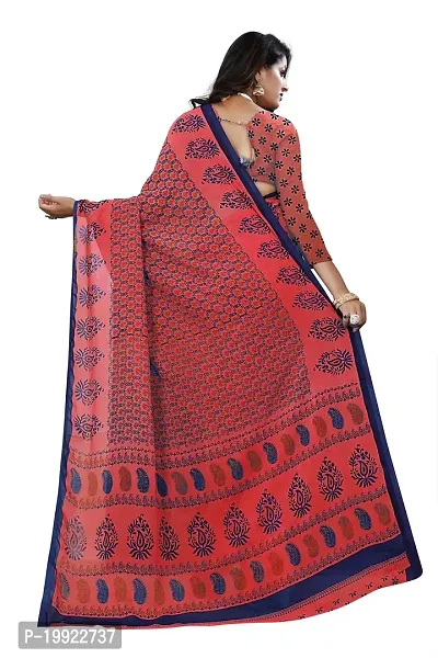 Beautiful Red Georgette  Self Pattern Saree For Women-thumb2