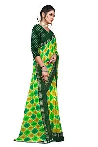 Beautiful Green Georgette  Self Pattern Saree For Women-thumb2