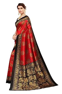 Beautiful Red Art Silk  Self Pattern Saree For Women-thumb2