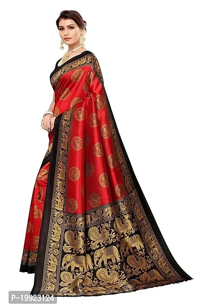 Beautiful Red Art Silk  Self Pattern Saree For Women-thumb3