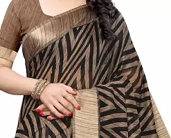 Beautiful Black Cotton Blend  Self Pattern Saree For Women-thumb4