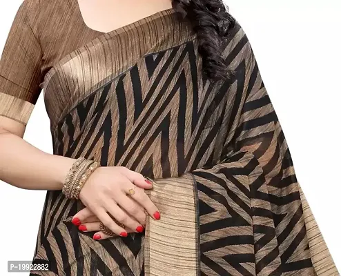 Beautiful Black Cotton Blend  Self Pattern Saree For Women-thumb5