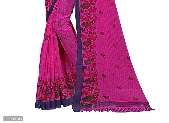 Beautiful Pink Georgette  Self Pattern Saree For Women-thumb2