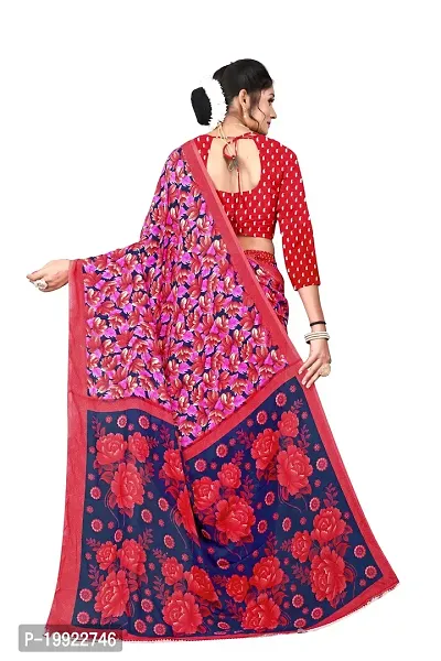 Beautiful Red Georgette  Self Pattern Saree For Women-thumb4