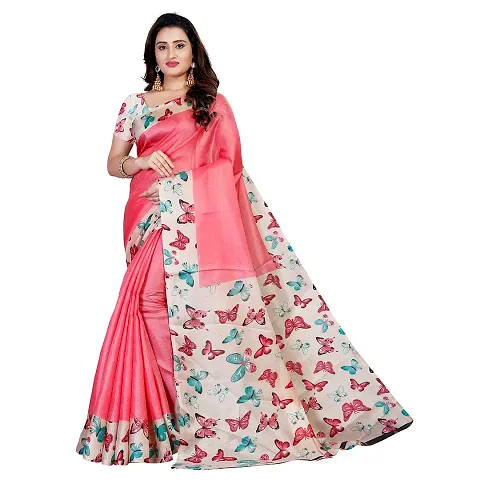 New Launched Art Silk Saree with Blouse piece For Women