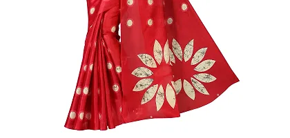 Beautiful Red Khadi  Self Pattern Saree For Women-thumb3