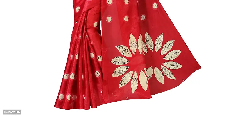 Beautiful Red Khadi  Self Pattern Saree For Women-thumb4