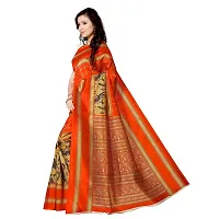 Beautiful Orange Art Silk  Self Pattern Saree For Women-thumb1