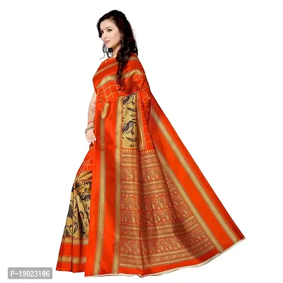 Beautiful Orange Art Silk  Self Pattern Saree For Women-thumb2