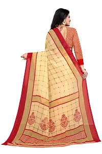 Beautiful Red Georgette  Self Pattern Saree For Women-thumb1