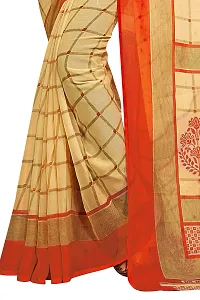 Beautiful Orange Georgette  Self Pattern Saree For Women-thumb4