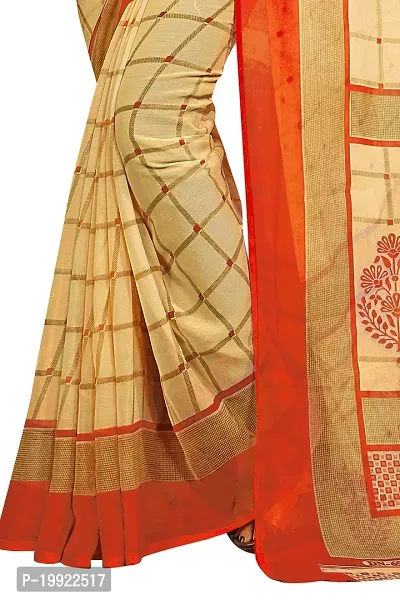 Beautiful Orange Georgette  Self Pattern Saree For Women-thumb5