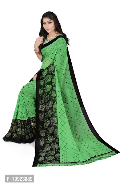 Beautiful Green Georgette  Self Pattern Saree For Women-thumb5